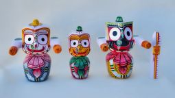#1. Jaganatha Baladeva Subhdra Deities 9 inches Neem Wood